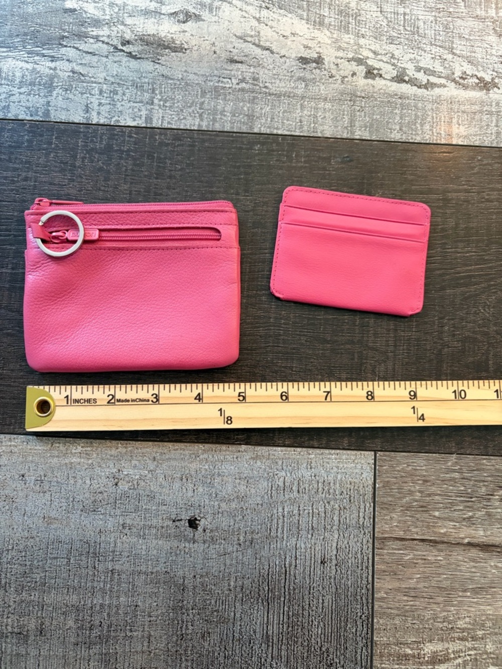 Buxton Pink Leather RFID Wallet & Card Holder Set